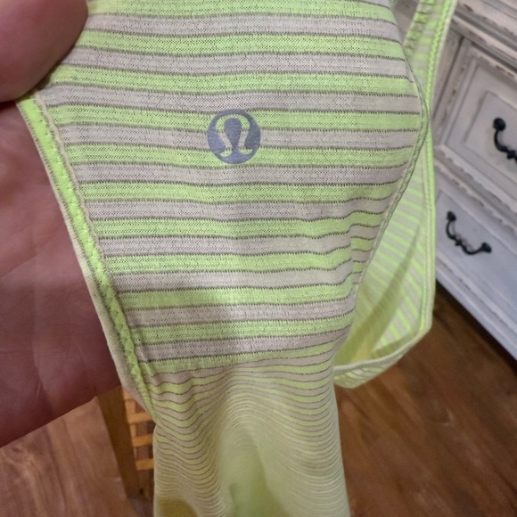 NWT Lululemon Yellow/Gray striped Tank Top, size 2 - Picture 7 of 7